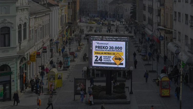 Digitalni - LED bilbord centar Kragujevca Digitalni bilbord u spoljašnjem prostoru - Kragujevac centar